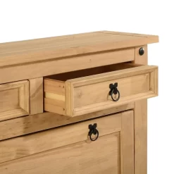 Schuhschrank TEQUILA, Kiefer Massiv, 2 Klappen Und Schubladen, Mexiko -Berühmt Möbel 81315 4