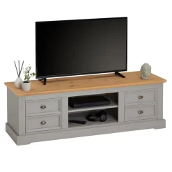 TV Lowboard KENT In Grau/braun, Kiefer Massiv