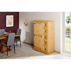 Brotschrank TEQUILA, Massiver Kiefer Gebeizt, Mexiko -Berühmt Möbel 81408 A0