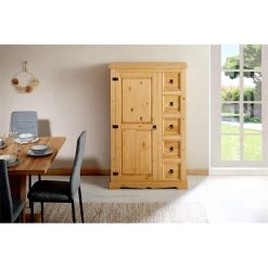 Brotschrank TEQUILA, Massiver Kiefer Gebeizt, Mexiko -Berühmt Möbel 81408 A1