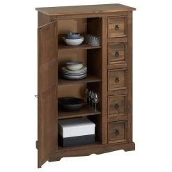 Brotschrank TEQUILA,Kiefer Massiv Braun, Mexiko Stil -Berühmt Möbel 81428 2