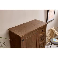 Brotschrank TEQUILA,Kiefer Massiv Braun, Mexiko Stil -Berühmt Möbel 81428 A5