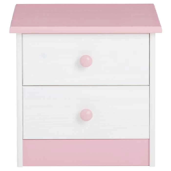 Nachttisch RONDO Aus Kiefer, In Weiß/rosa 2 Nachttisch RONDO Aus Kiefer, In Weiß/rosa – Bild 2