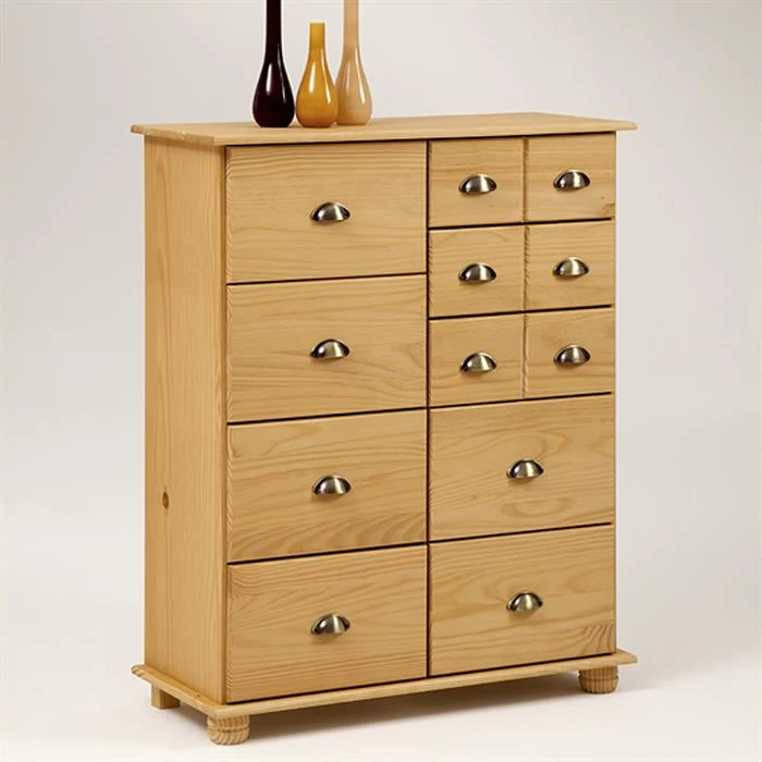 Schubladenschrank COLMAR, Kiefer Massiv Gebeizt, Mit 9 Schubladen 1 Schubladenschrank COLMAR, Kiefer Massiv Gebeizt, Mit 9 Schubladen