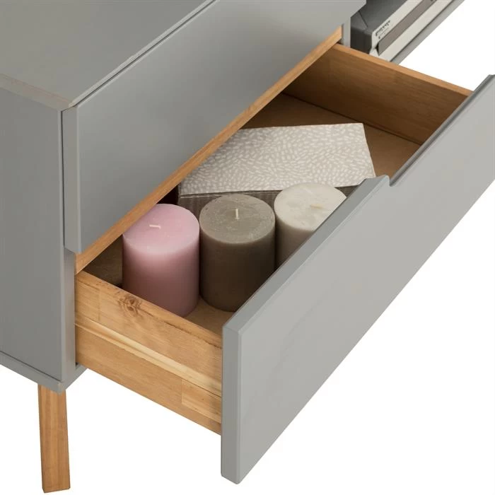 TV Lowboard TIBOR In Grau, Kiefer Massiv 4 TV Lowboard TIBOR In Grau, Kiefer Massiv – Bild 4