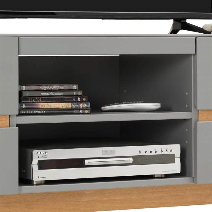 TV Lowboard TIBOR In Grau, Kiefer Massiv 5 TV Lowboard TIBOR In Grau, Kiefer Massiv – Bild 5