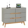 Sideboard TIBOR Mit 6 Schubladen, Grau
