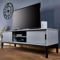 TV Lowboard SELMA In Grau, Kiefer Massiv -Berühmt Möbel 83928 A0 3N