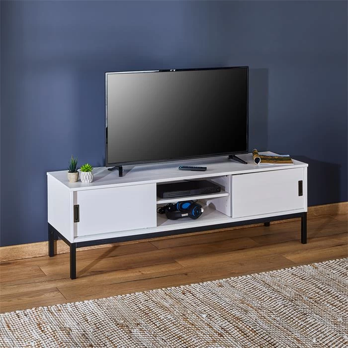 TV Lowboard SELMA In Weiß, Kiefer Massiv 2 TV Lowboard SELMA In Weiß, Kiefer Massiv – Bild 2