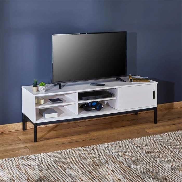 TV Lowboard SELMA In Weiß, Kiefer Massiv 4 TV Lowboard SELMA In Weiß, Kiefer Massiv – Bild 4