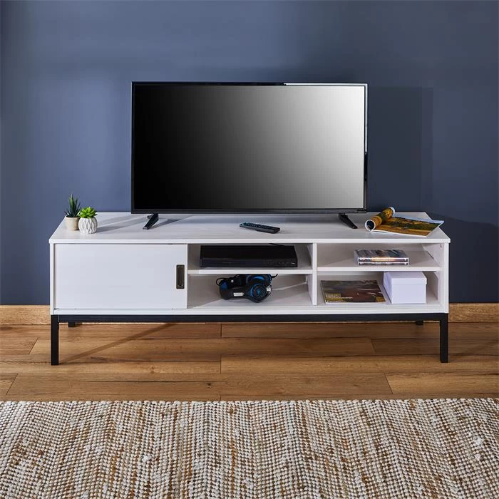 TV Lowboard SELMA In Weiß, Kiefer Massiv 6 TV Lowboard SELMA In Weiß, Kiefer Massiv – Bild 6