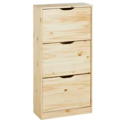 Schuhschrank BASIL Mit 3 Kipper In Natur, Kiefer Massiv