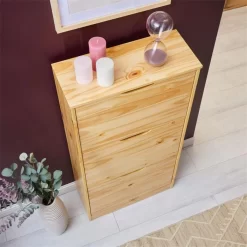 Schuhschrank BASIL Mit 3 Kipper In Natur, Kiefer Massiv 9 Schuhschrank BASIL Mit 3 Kipper In Natur, Kiefer Massiv -Berühmt Möbel 84000 A0 4N