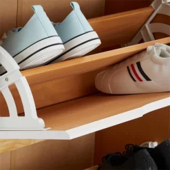 Schuhschrank BASIL Mit 3 Kipper In Weiß/braun, Kiefer Massiv -Berühmt Möbel 84004 4