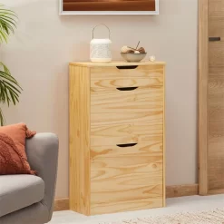 Schuhkipper BASIL Mit 2 Kipper Und In Natur, Kiefer Massiv -Berühmt Möbel 84005 A0 3N