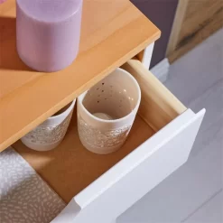 Schuhkipper BASIL Mit 2 Kipper In Weiß/braun, Kiefer Massiv -Berühmt Möbel 84009 A0 5N