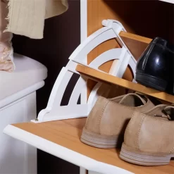 Schuhkipper BASIL Mit 2 Kipper In Weiß/braun, Kiefer Massiv -Berühmt Möbel 84009 A0 6N