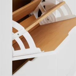 Schuhschrank BASIL Mit 2x2 Kippern In Weiß/braun, Kiefer Massiv -Berühmt Möbel 84014 2