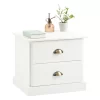 Nachttisch PARIS Mit 2 Schubladen, In Weiß