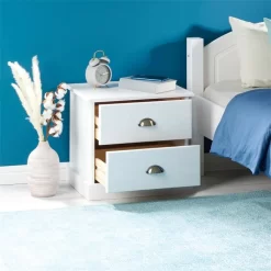 Nachttisch PARIS Mit 2 Schubladen, In Weiß -Berühmt Möbel 84138 AC2
