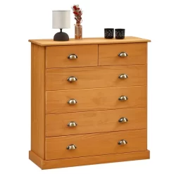 Schubladenschrank PARIS Aus Massiver Kiefer Gebeizt/gewachst Mit 6 Schubladen
