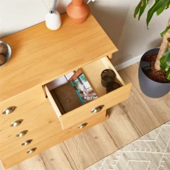 Schubladenschrank PARIS Aus Massiver Kiefer Gebeizt/gewachst Mit 6 Schubladen -Berühmt Möbel 84153 AC3