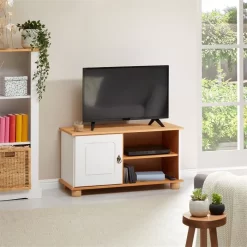 TV Lowboard BELFORT -L In Weiß/braun, Kiefer Massiv -Berühmt Möbel 8448 AC0