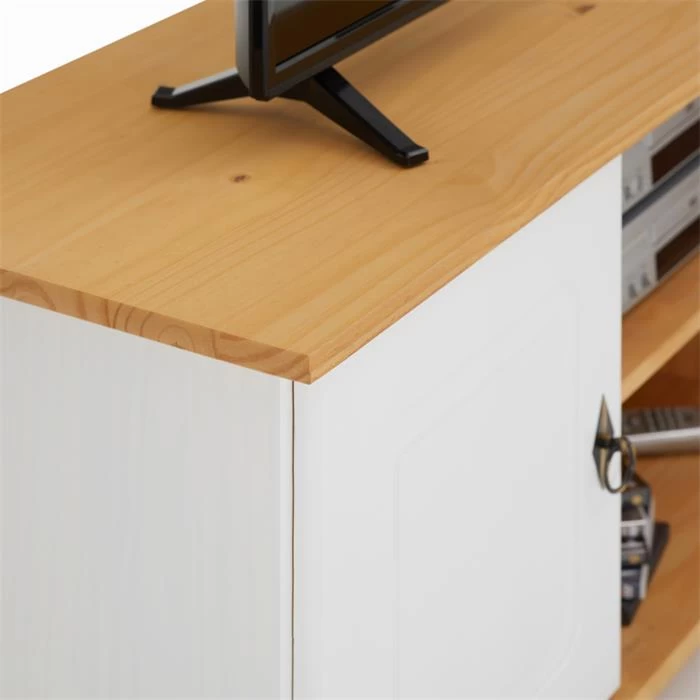 TV Lowboard BELFORT In Weiß/braun, Kiefer Massiv 5 TV Lowboard BELFORT In Weiß/braun, Kiefer Massiv – Bild 5