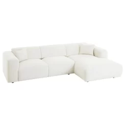 Ecksofa NUBES Inkl. Kissen, Chenille In Weiß