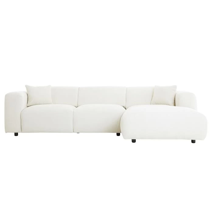 Ecksofa NUBES Inkl. Kissen, Chenille In Weiß 2 Ecksofa NUBES Inkl. Kissen, Chenille In Weiß – Bild 2