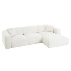 Ecksofa NUBES Inkl. Kissen, Chenille In Weiß 8 Ecksofa NUBES Inkl. Kissen, Chenille In Weiß -Berühmt Möbel 92001 3