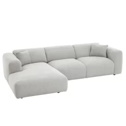 Ecksofa NUBES Inkl. Kissen, Chenille In Hellgrau