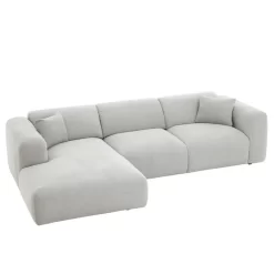 Ecksofa NUBES Inkl. Kissen, Chenille In Hellgrau -Berühmt Möbel 92009 3