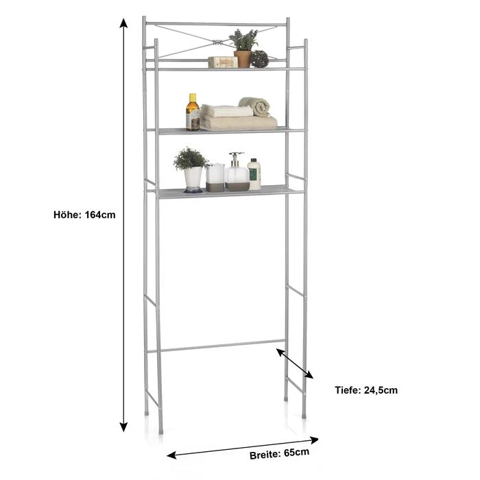 Toiletten Waschmaschinen Regal MARSA Mit 3 Ablagen In Grau 3 Toiletten Waschmaschinen Regal MARSA Mit 3 Ablagen In Grau – Bild 3