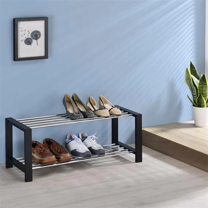 Schuhregal ARINA 2 Böden Schwarz 2 Schuhregal ARINA 2 Böden Schwarz – Bild 2