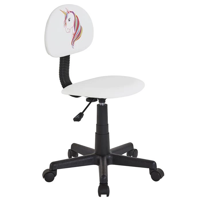 Drehstuhl UNICORN Für Kinder, Höhenverstellbar, Kunstleder In Weiß 1 Drehstuhl UNICORN Für Kinder, Höhenverstellbar, Kunstleder In Weiß