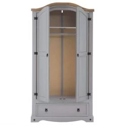 Kleiderschrank RAMON Im Mexiko Stil, Kiefer Massiv, Grau/natur 9 Kleiderschrank RAMON Im Mexiko Stil, Kiefer Massiv, Grau/natur -Berühmt Möbel 93083 3 N