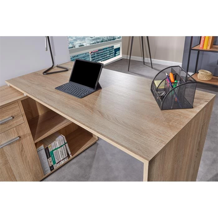 Eckschreibtisch DIEGO Mit Regal In Sonoma Eiche 2 Eckschreibtisch DIEGO Mit Regal In Sonoma Eiche – Bild 2