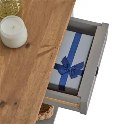 Konsolentisch RAMON Kiefer Massiv Mit 2 Schubladen, Grau/braun -Berühmt Möbel 93092 4 N