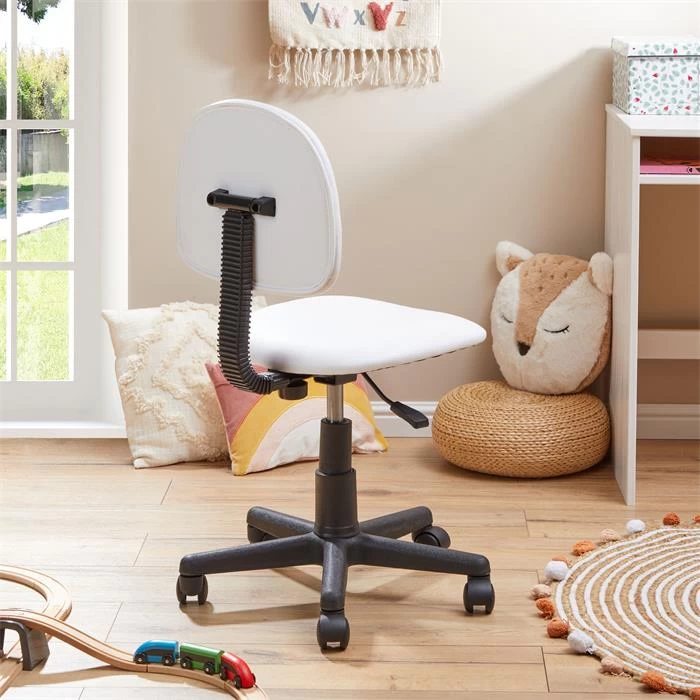 Kinderdrehstuhl RAINBOW Höhenverstellbar, Kunstleder In Weiß 5 Kinderdrehstuhl RAINBOW Höhenverstellbar, Kunstleder In Weiß – Bild 5