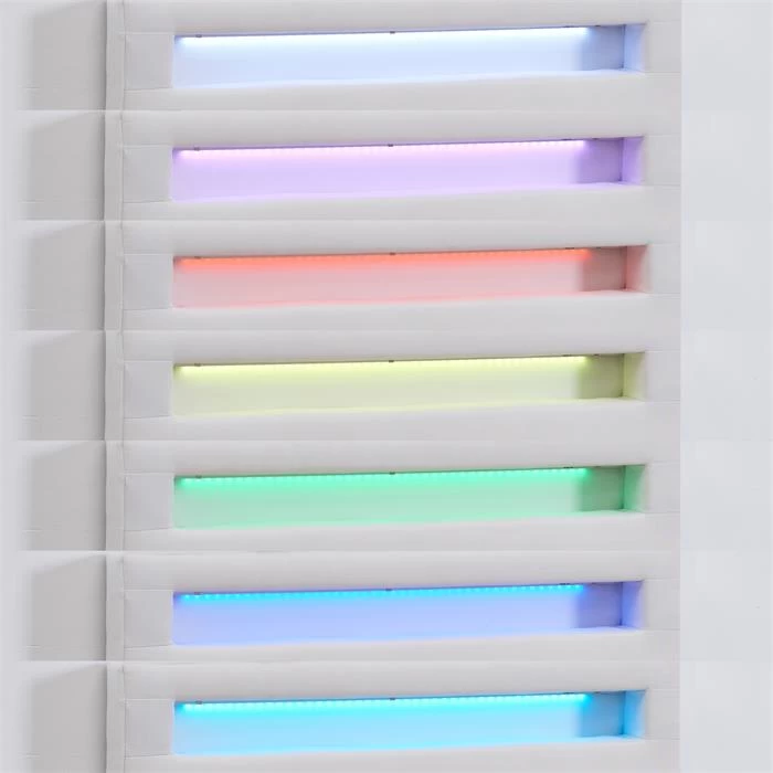 Polsterbett HIMALAYA 90x200 Cm, LED Beleuchtung, Stoff Weiß 4 Polsterbett HIMALAYA 90x200 Cm, LED Beleuchtung, Stoff Weiß – Bild 4