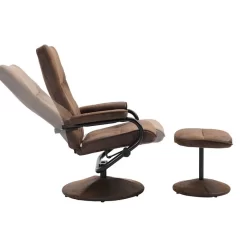 Relaxsessel DAKOTA Mit Hocker Und Stoffbezug Im Wildleder Look / Braun -Berühmt Möbel 93873 2