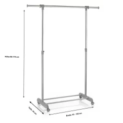 Rollgarderobe SALA In Grau, Verstellbar -Berühmt Möbel 93937 33