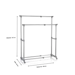 Garderobenwagen CASA In Grau, 2 Kleiderstangen -Berühmt Möbel 93938 3
