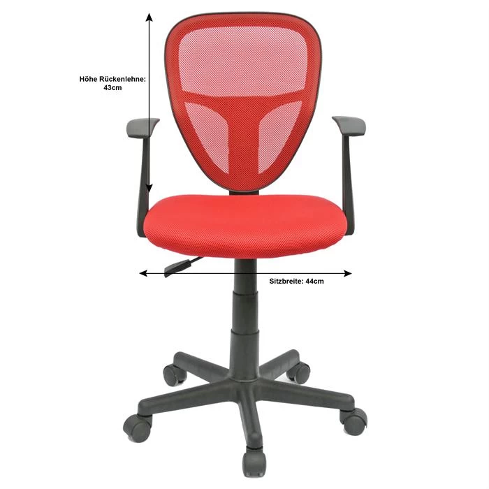 Kinderdrehstuhl STUDIO In Rot Mit Armlehnen 5 Kinderdrehstuhl STUDIO In Rot Mit Armlehnen – Bild 5