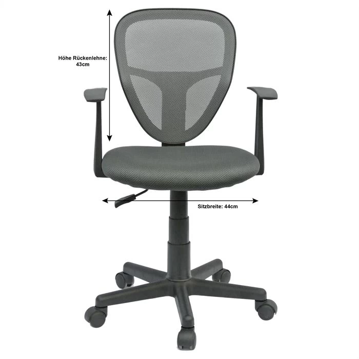 Kinderdrehstuhl STUDIO In Grau Mit Armlehnen 5 Kinderdrehstuhl STUDIO In Grau Mit Armlehnen – Bild 5