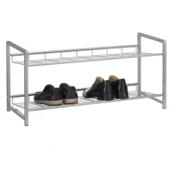 Schuhregal SYSTEM Silber Lackiert, 2 Fächer