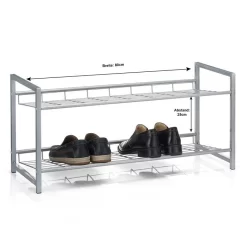 Schuhregal SYSTEM Silber Lackiert, 2 Fächer -Berühmt Möbel 93978 2