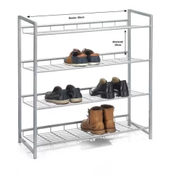 Schuhregal SYSTEM Silber Lackiert, 4 Fächer -Berühmt Möbel 93980 2