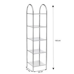 Badregal SECA Aus Verchromtem Metall Mit 5 Ablagen -Berühmt Möbel 94024 3